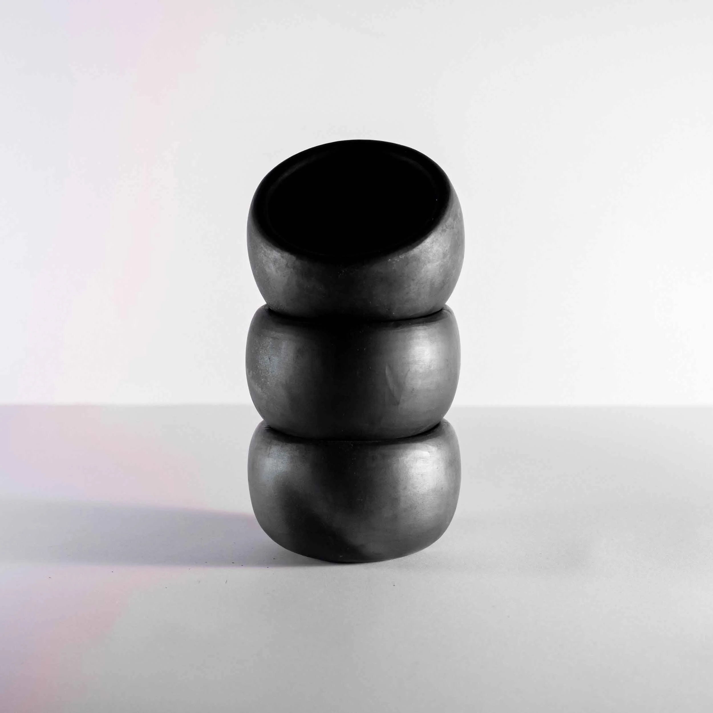 Catedral De Mi Padre Barro Negro Cups. Tasting Cups. Set of 3. Black Ceramic.