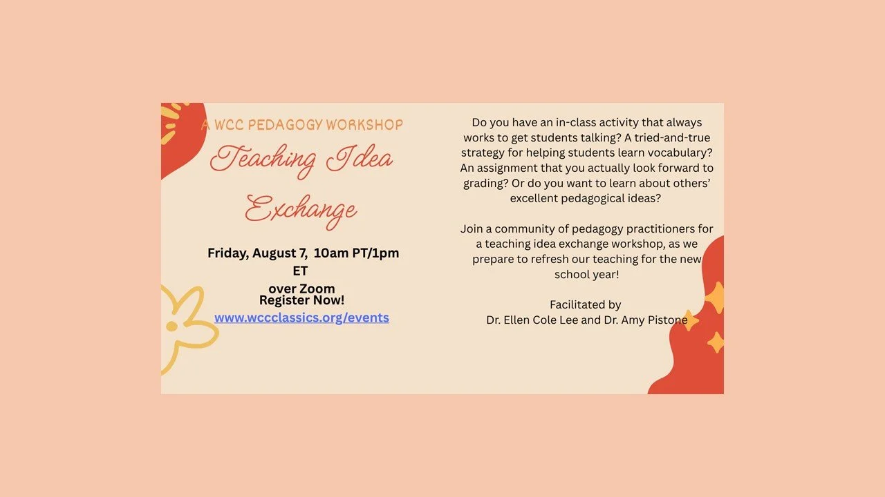 WCC Pedagogy Workshop: Teaching Idea Exchange