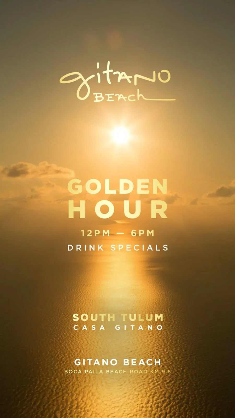 GOLDEN HOUR at GITANO BEACH