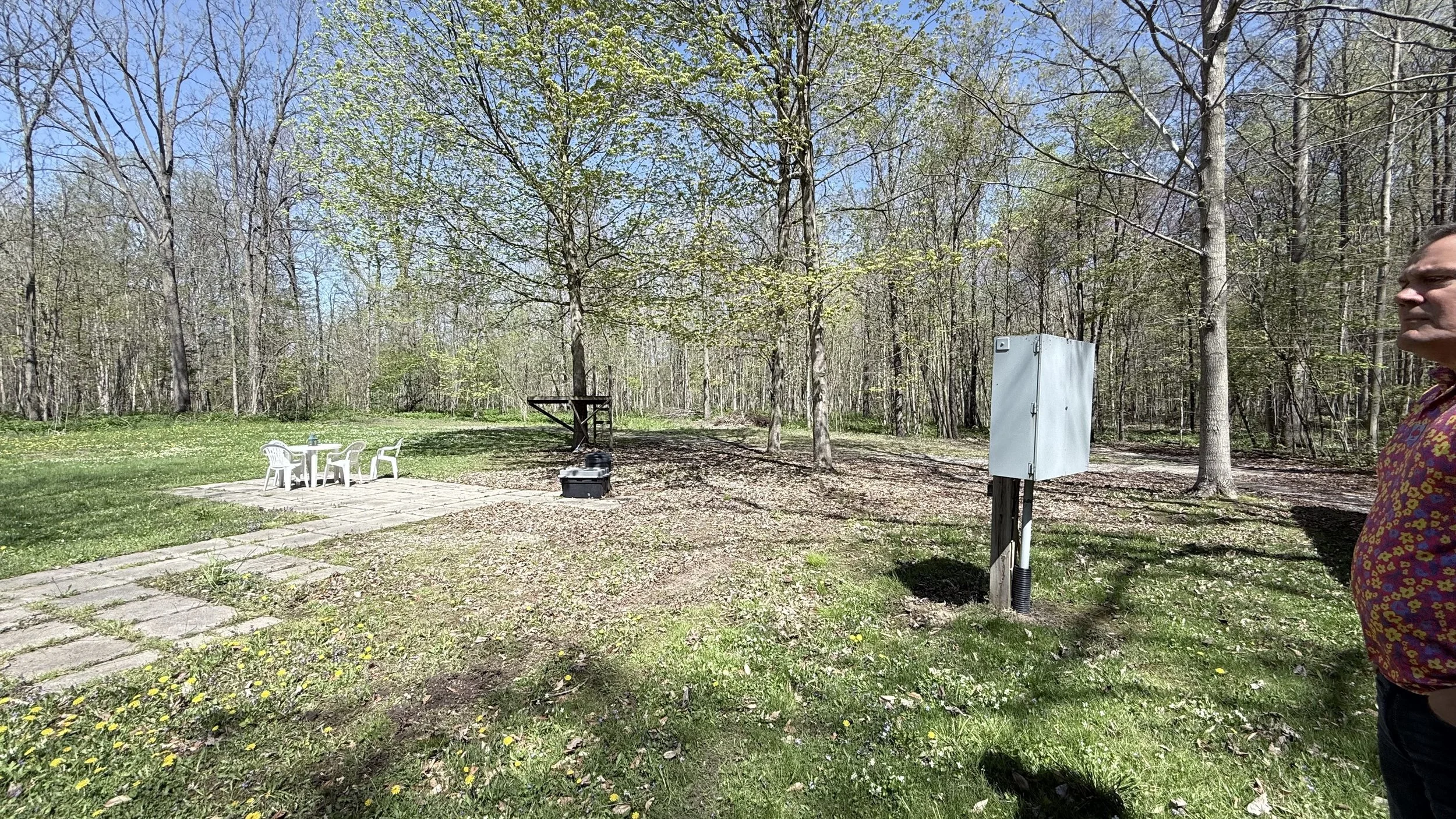 Campground area has power supply.