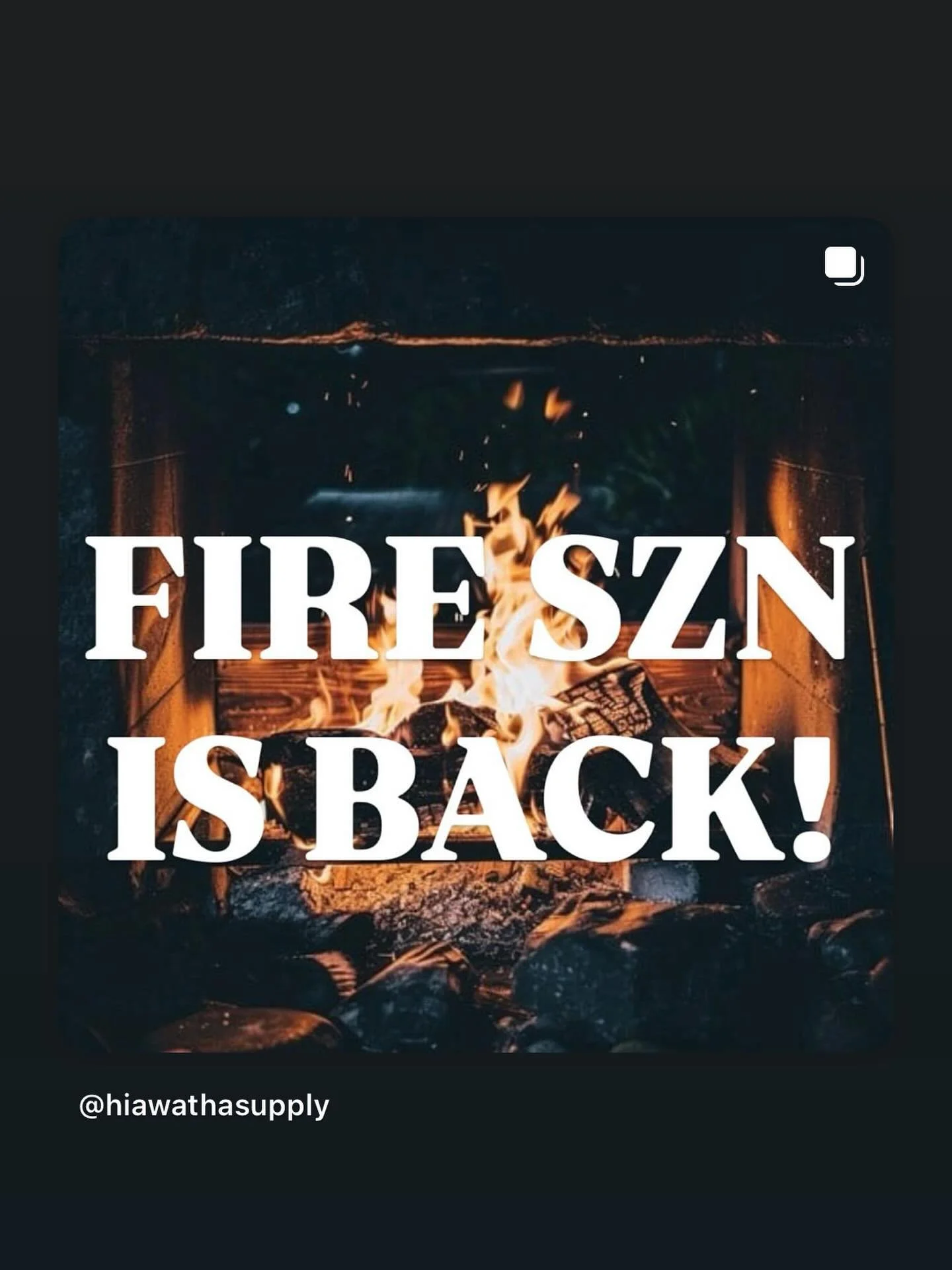 We deliver firewood all season! Order online at hiawathasupply.com!