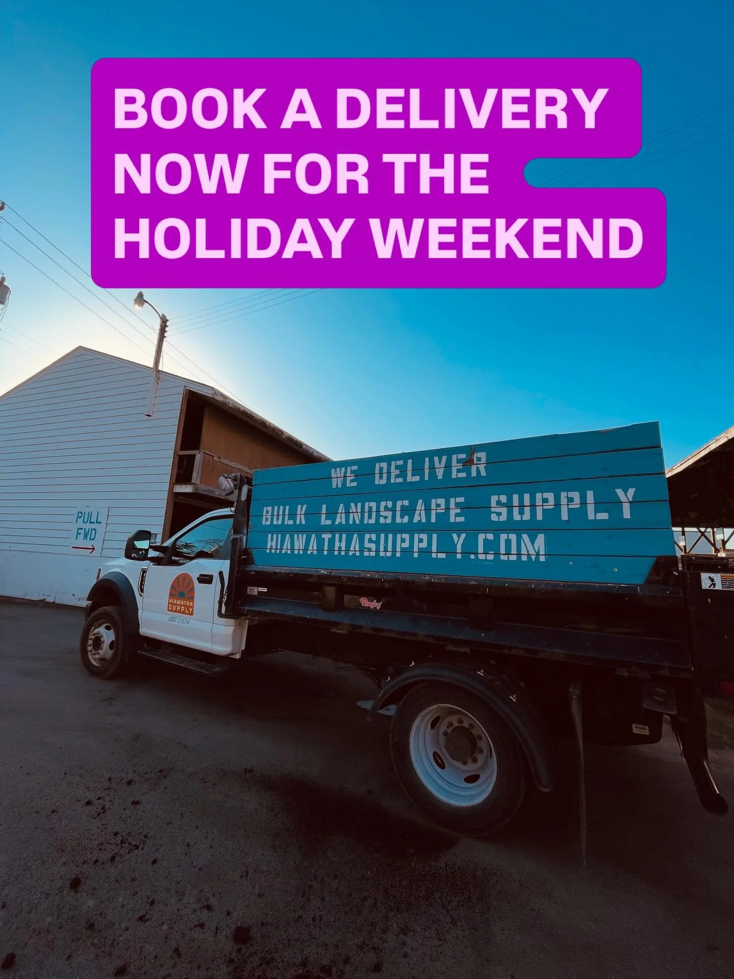 Book a delivery now for the Holiday weekend! Work Smarter. Not harder. Order Now: Hiawathasupply.com