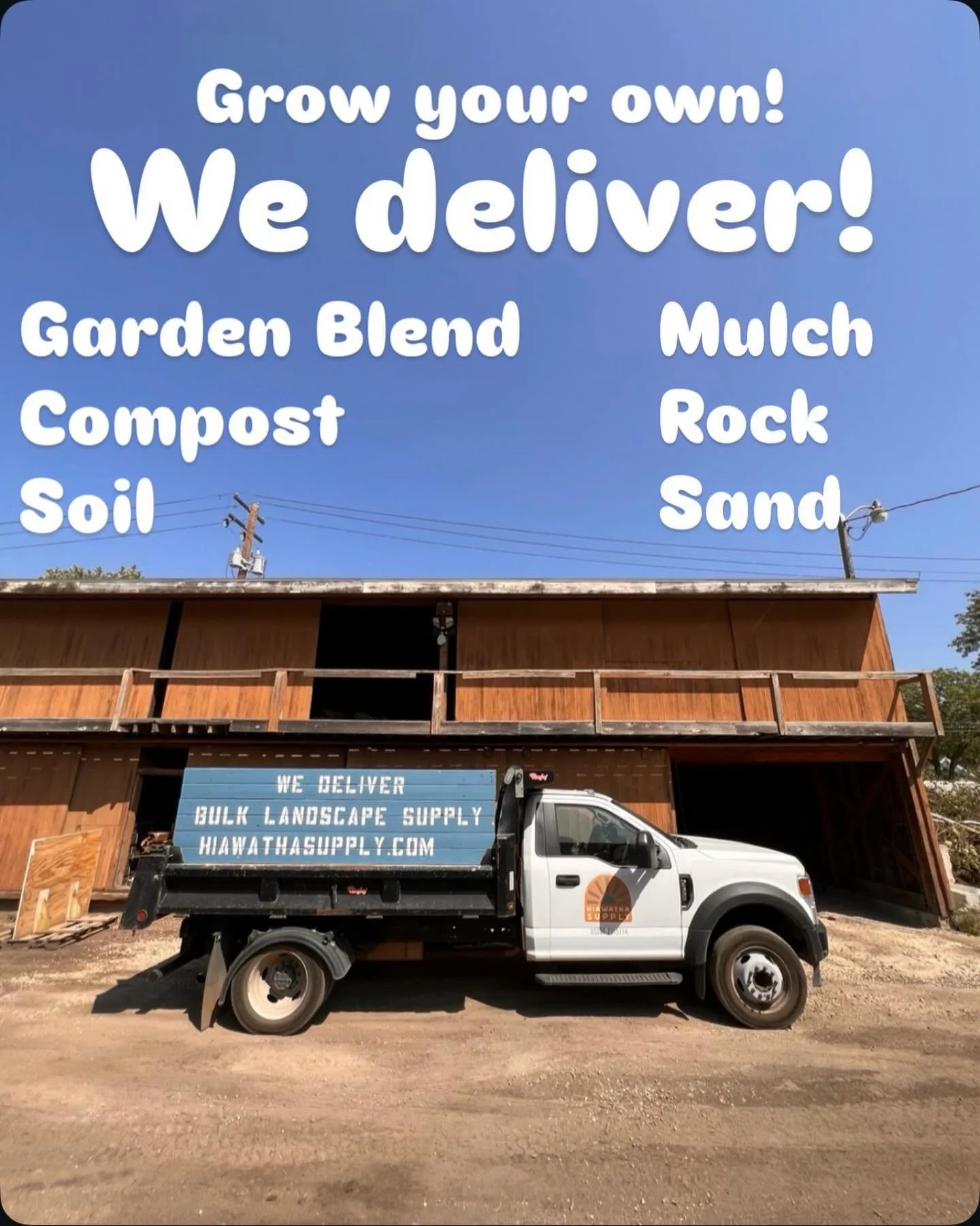 We deliver to the whole Twin Cities metro area! Book a delivery today at Hiawathasupply.com!