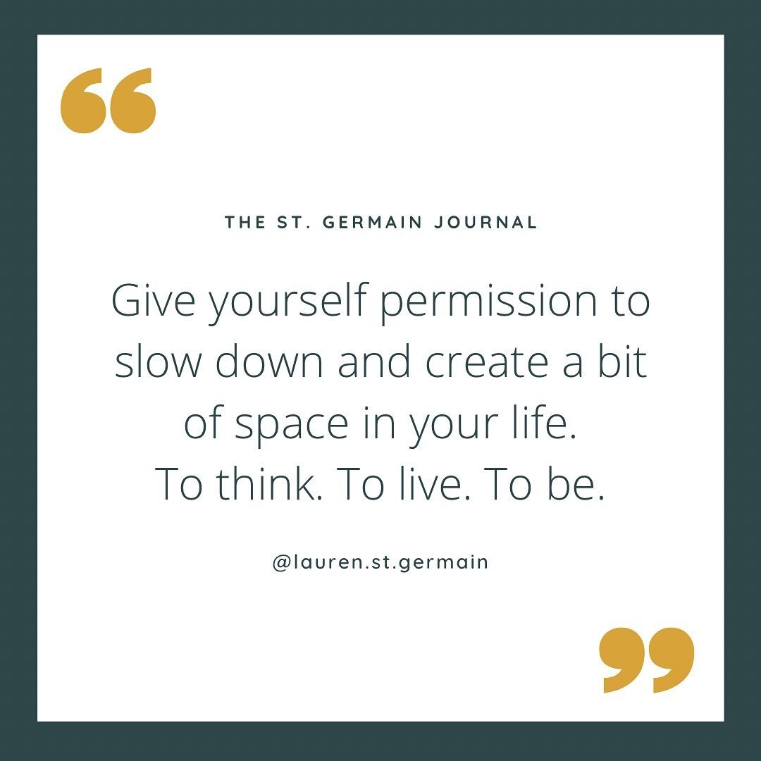 Link in bio 🔗 for the latest from The St. Germain Journal! 

This one is all about jam packed schedules and the need for more space. More quiet. And why it&rsquo;s so hard to ask for it.

Drop a ❤️❤️ if this one resonates.
