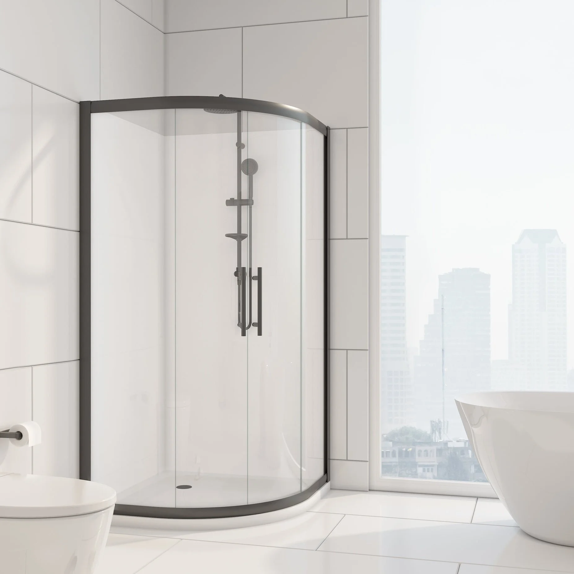Zenith Corner Round (Twin sliding doors) Complete Shower — Crest Showers