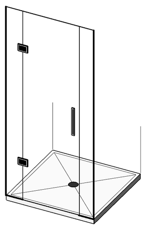 Serenex Hinged Centre Waste Alcove Shower