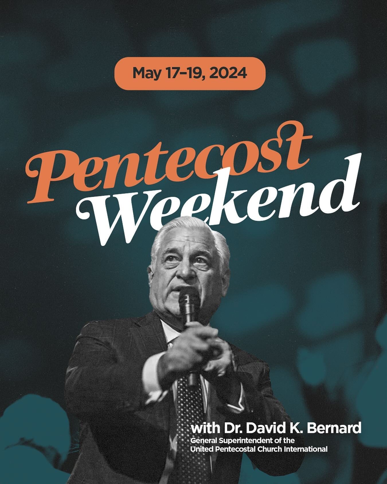 🚨 SAVE THE DATE 🚨 
Pentecost Weekend with Dr. David K. Bernard is May 17th-19th.