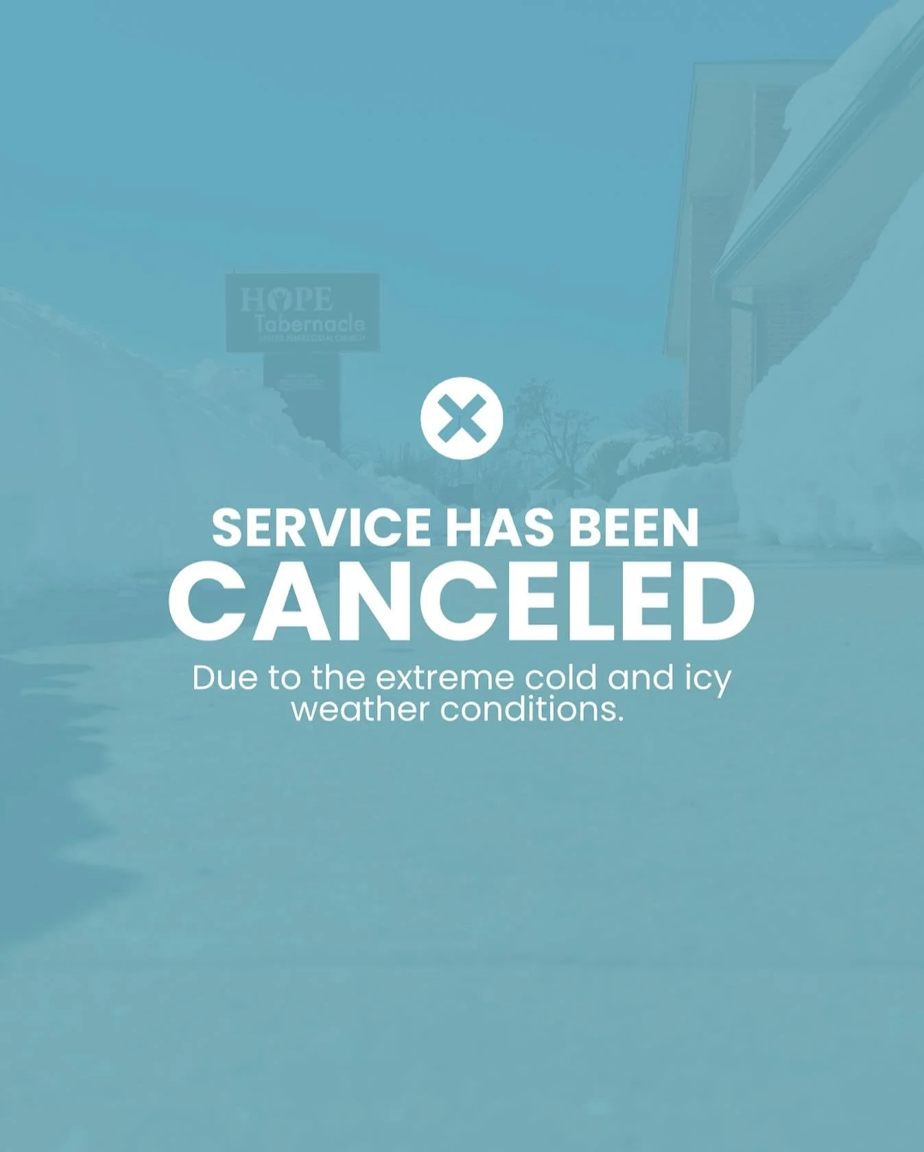 ❄️ Sunday Services have been canceled due extreme cold and icy weather condition. We&rsquo;ll see you on Wednesday! Stay safe and warm.