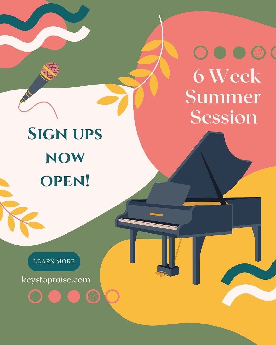 ☀️ Our 6-Week Summer Session is HERE! 

Is your child always singing or tapping out tunes? 

Whether they&rsquo;re 3 or 13, summer is the perfect chance to explore piano or voice in a fun, low-pressure setting. 🎹 🎤 

✨Flexible scheduling
✨No long-t