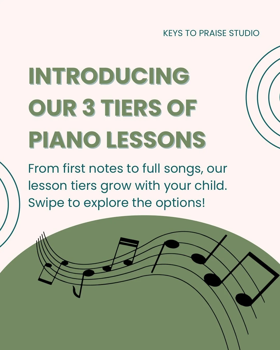 Every student learns differently which is why we&rsquo;ve created 3 lesson tiers to fit your child&rsquo;s needs and goals! Whether they&rsquo;re just starting out, ready to grow, or looking to shine, we have the perfect path for their musical journe