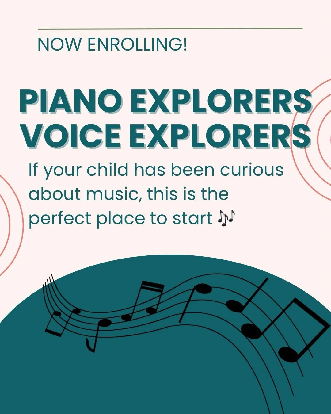 For many families, music lessons begin with a simple hope: that your child feels happy and excited to learn! 💛

In our Piano or Voice Explorers classes, kids enjoy 50 minutes of singing or playing, movement, rhythm, and music activities in small str