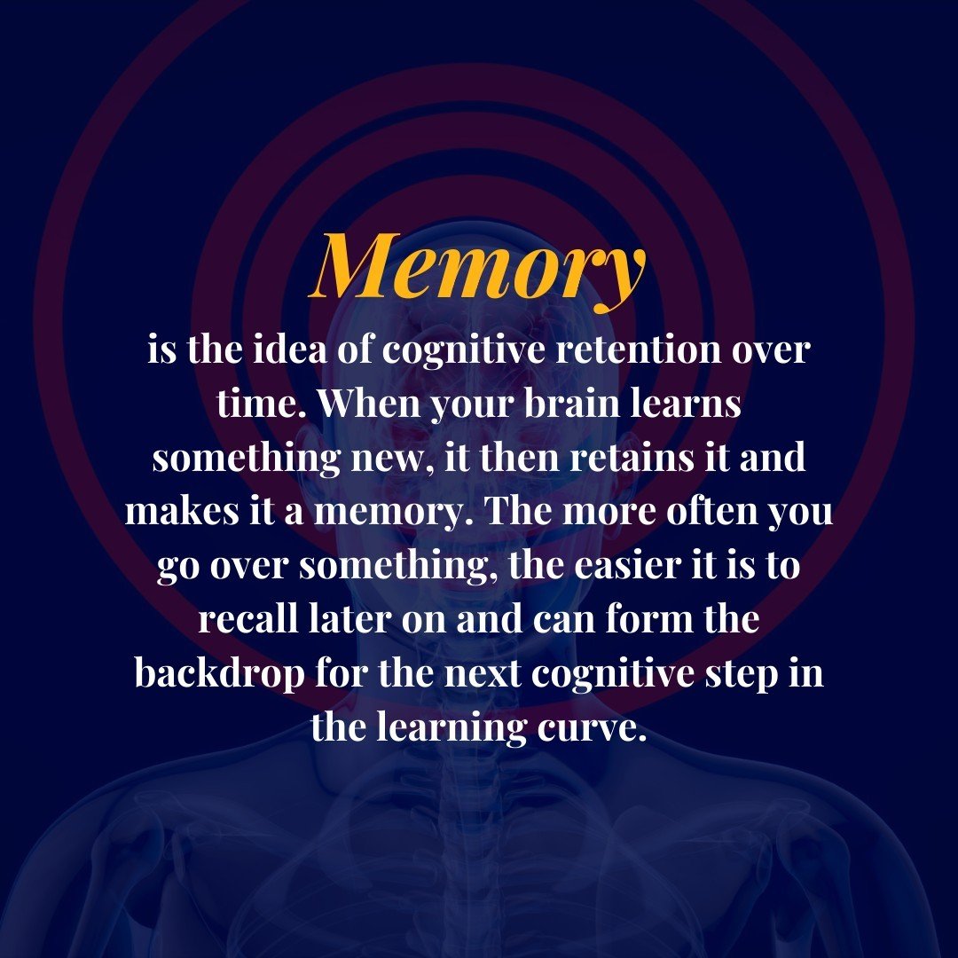 Memory is a very specific process within your brain even if we often only think of it as vague ideas within your mind!

The process of memory is cognitive retention over time. When you learn something new, your brain retains it and makes it a memory.