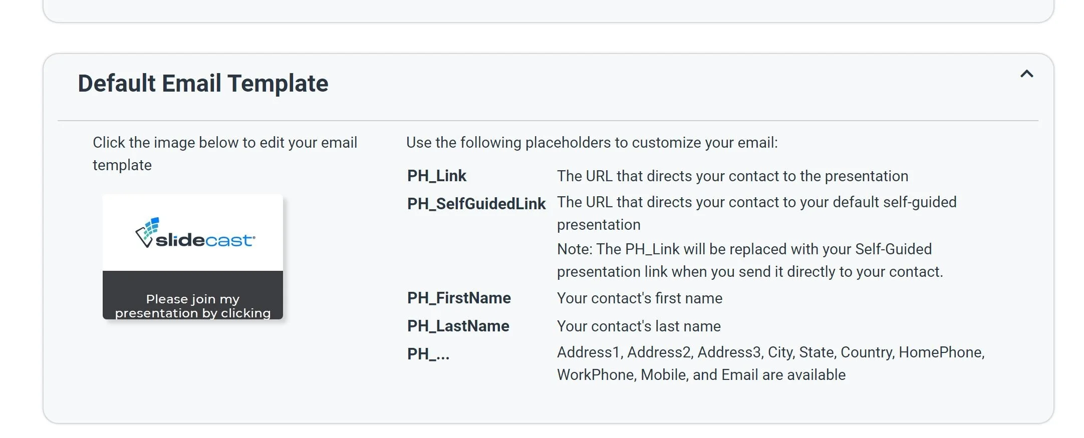 Default email template Slidecast