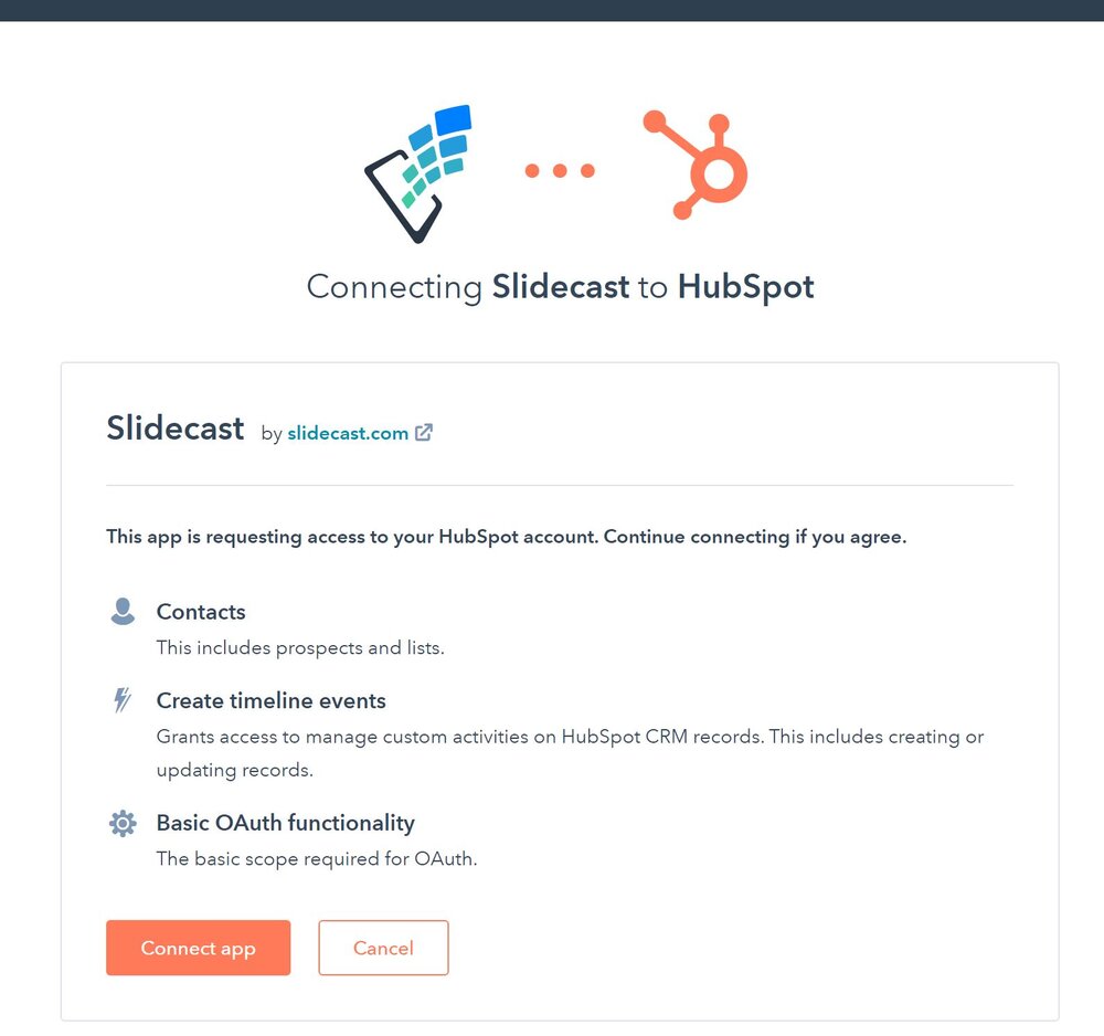 Connecting Slidecast to Hubspot
