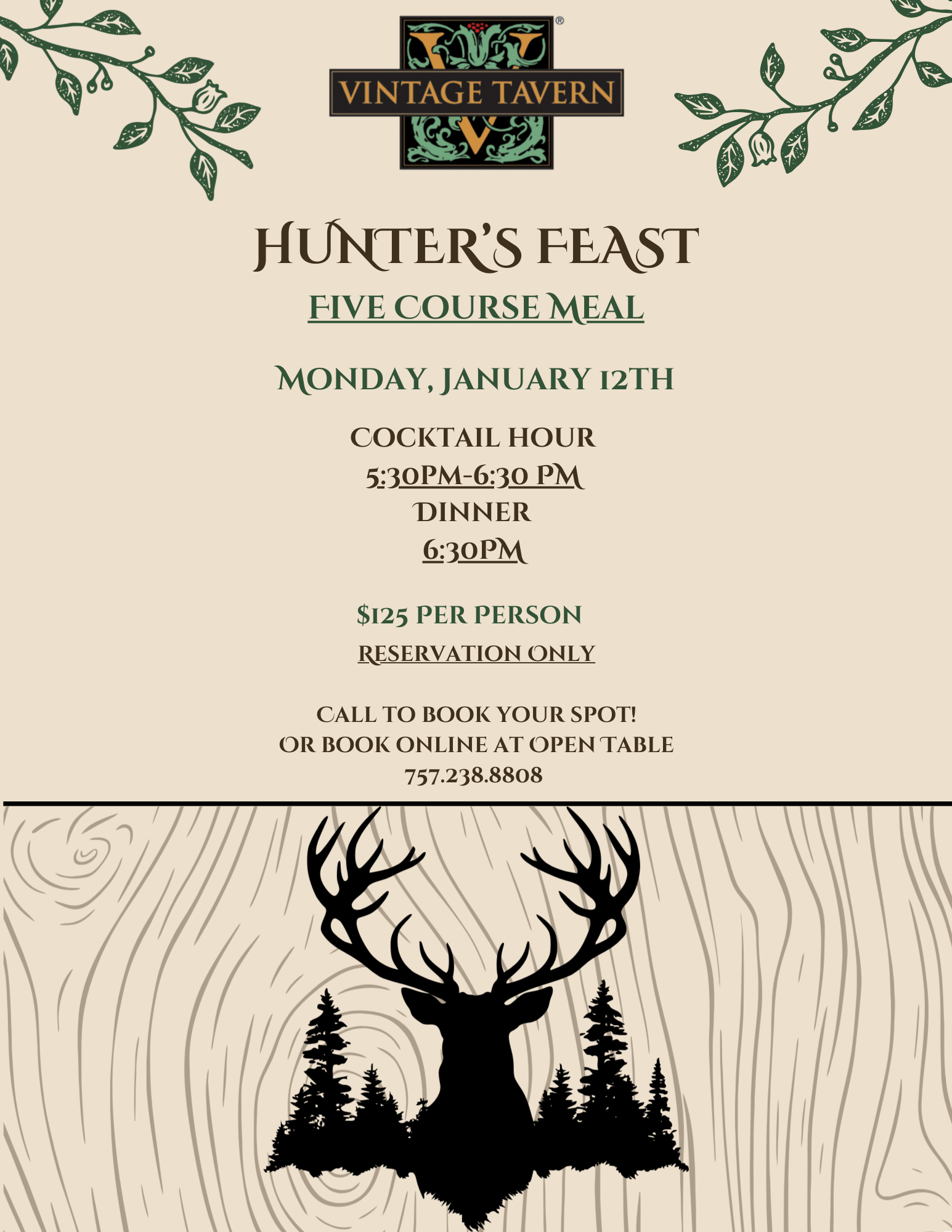 Hunters Feast at Vintage Tavern