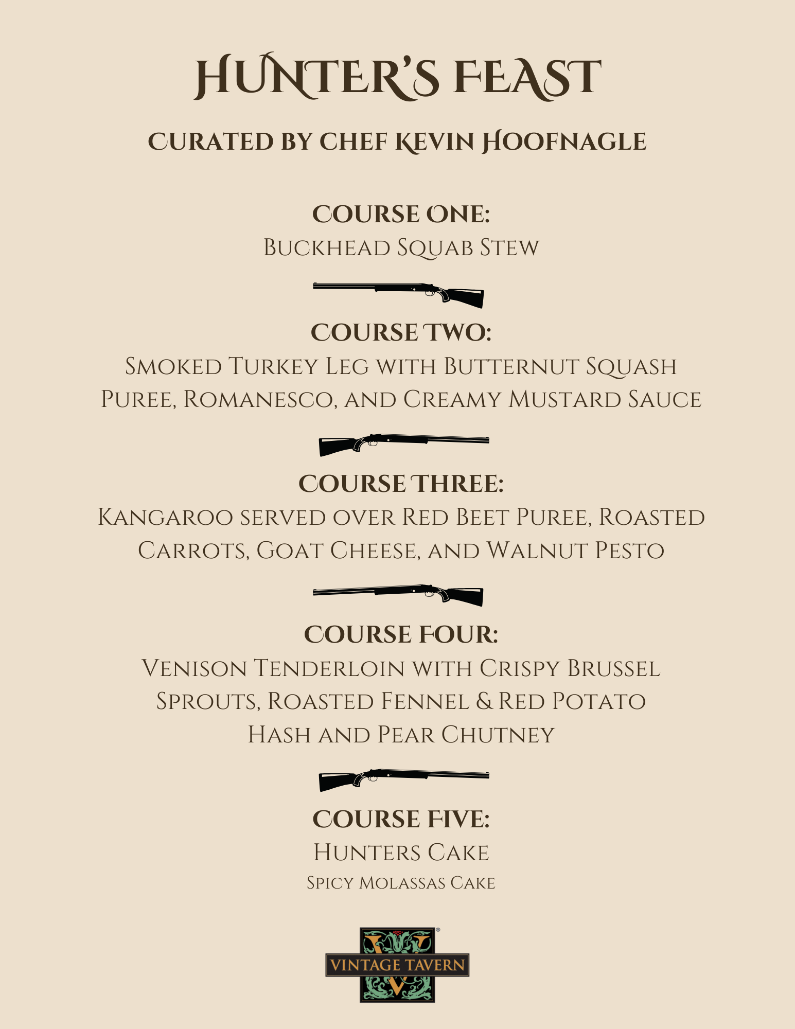 Hunters Feast at Vintage Tavern — Vintage Tavern