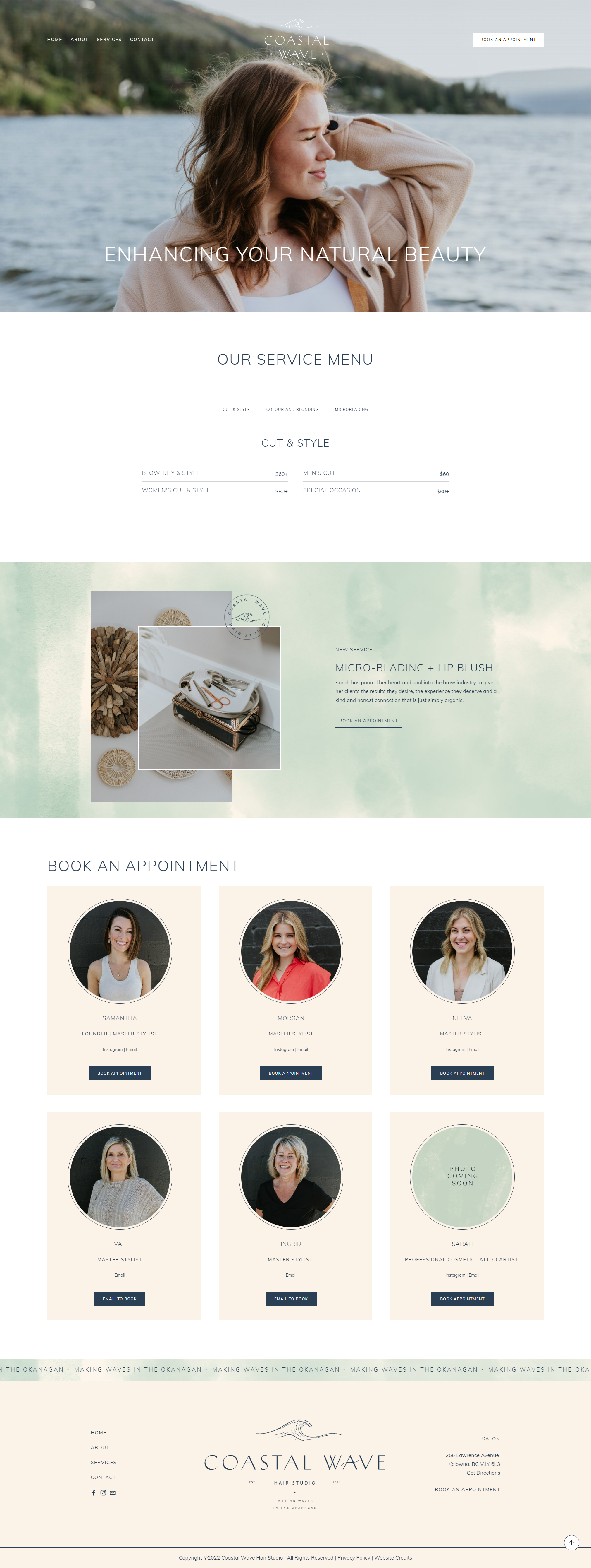 Hair Salon Services Page