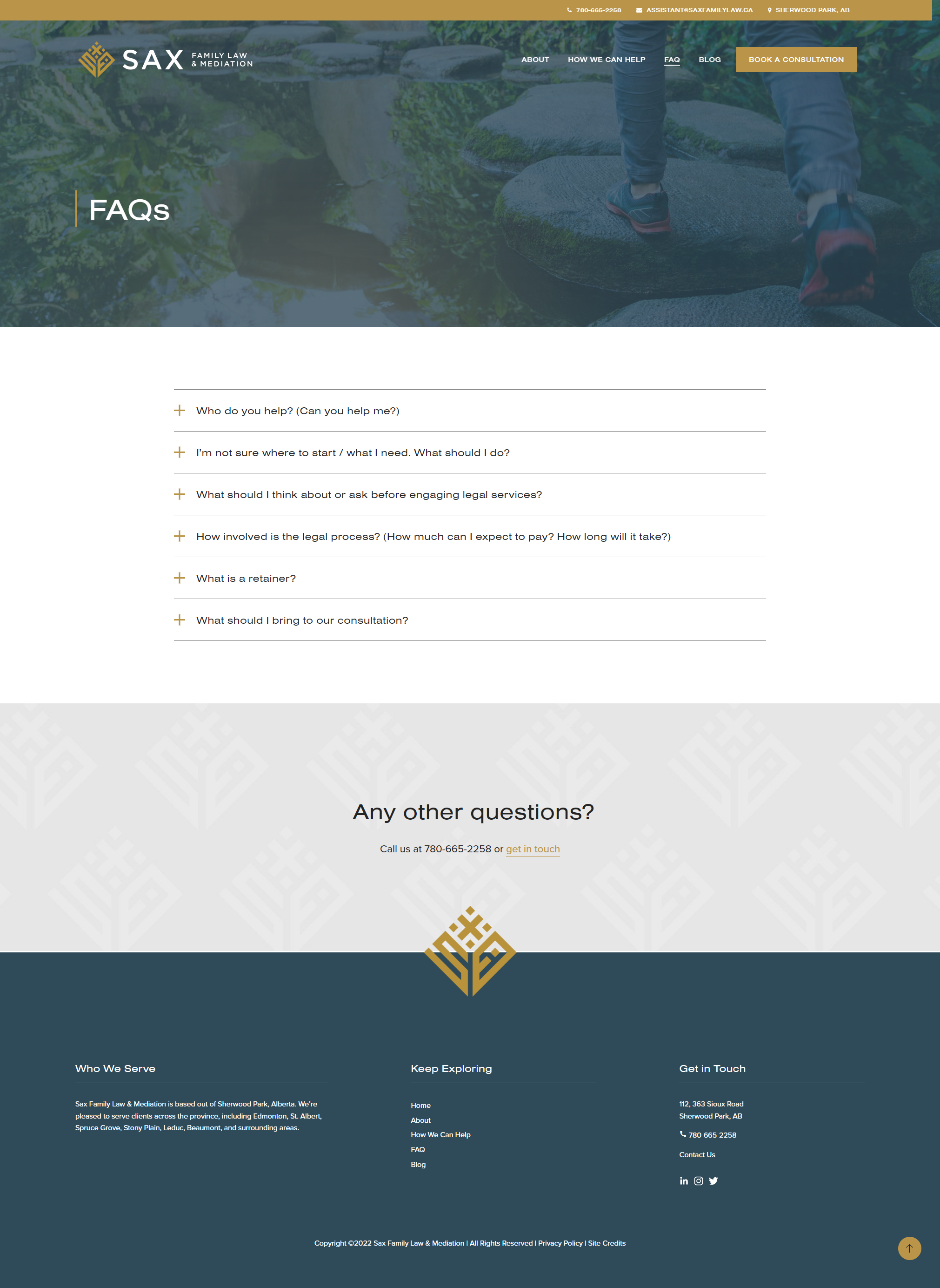 FAQ page