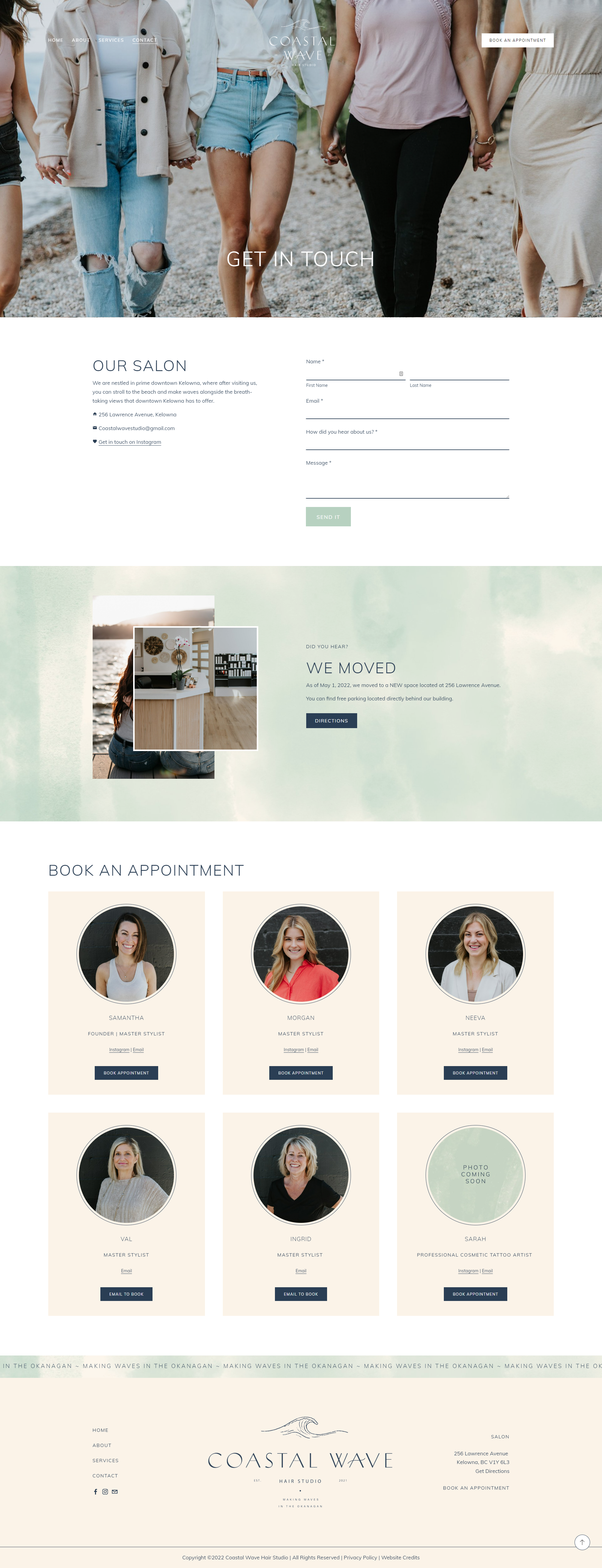 Hair Salon Contact Page