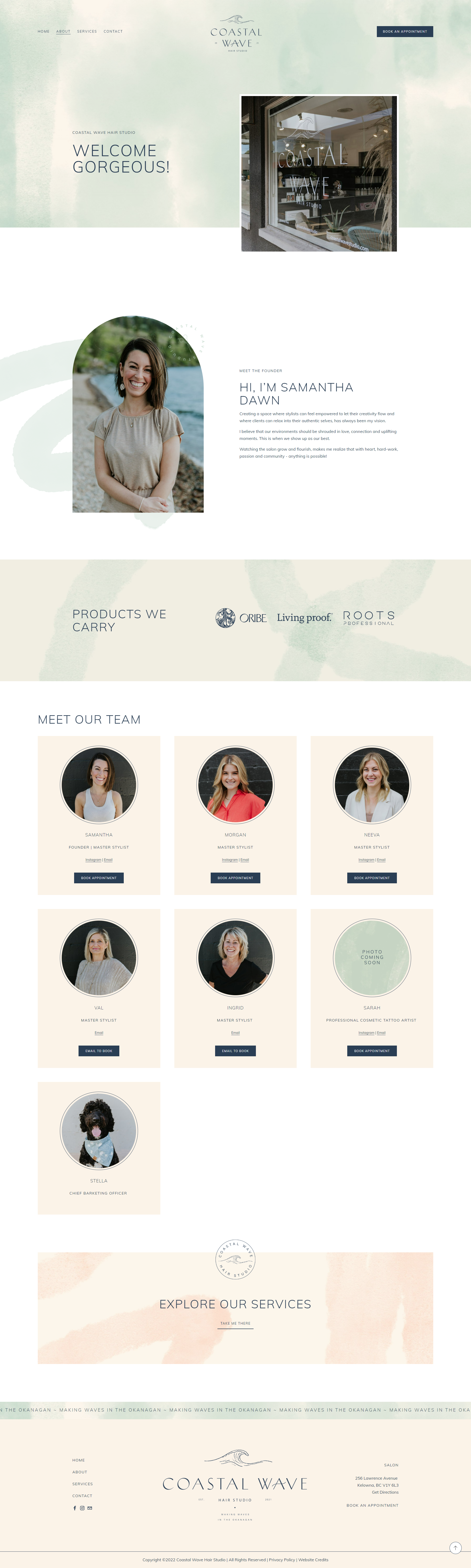 Hair Salon Team Page