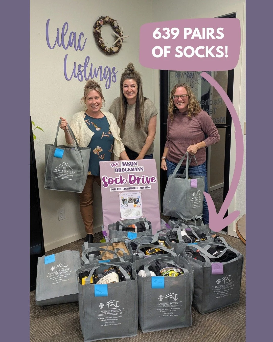🧦💜 A huge thank you to everyone who donated! Together, we collected 639 pairs of socks for the Jason Brockmann Sock Drive! And thanks to the efforts of Tammy Brockmann and the rest of the community that came together to support this year's Septembe