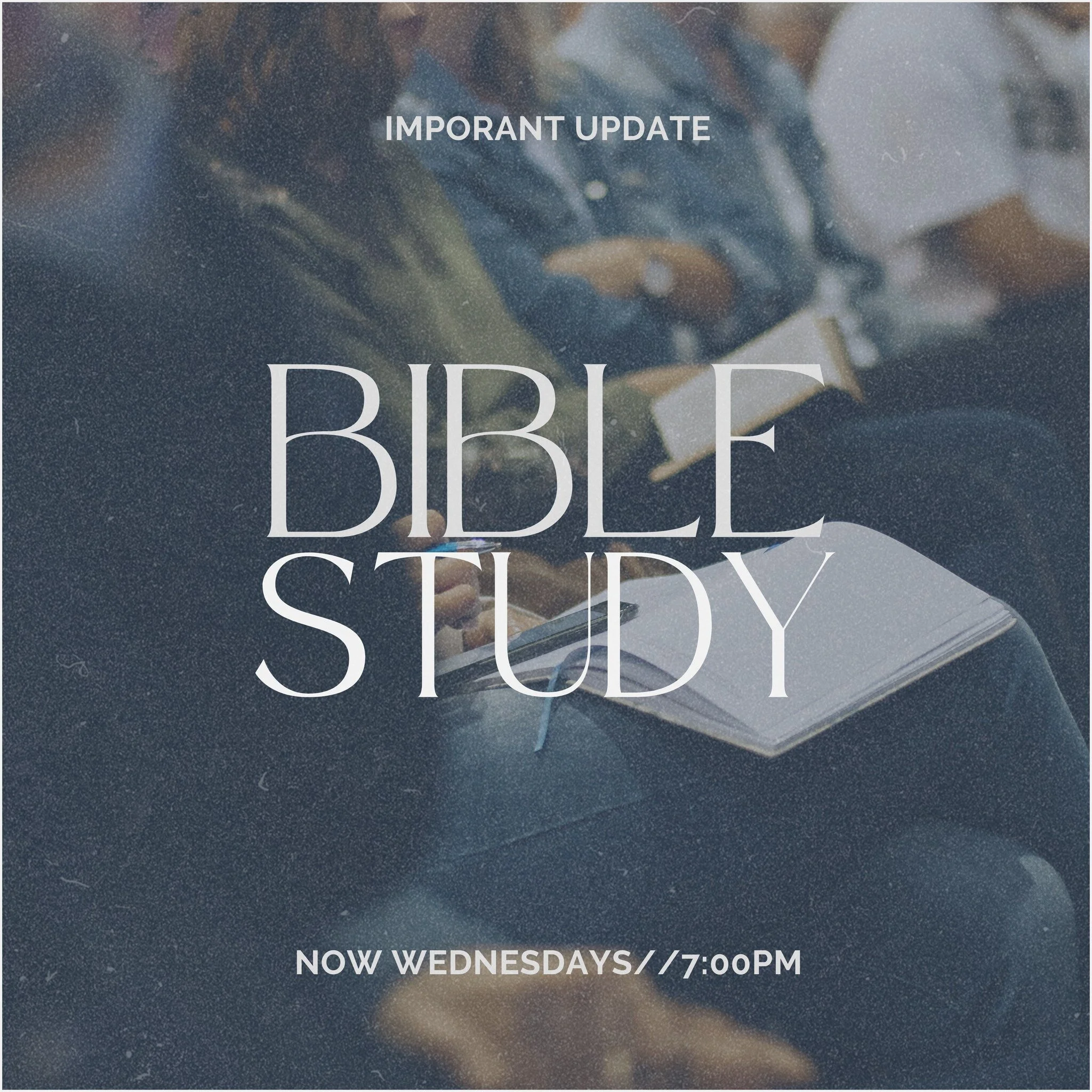 ❗️IMPORTANT UPDATE❗️

Changes are coming to our schedule THIS WEEK! 

Our weekly Bible Study will now be on Wednesdays at 7:00 PM rather than Tuesdays. 

If you want to learn more about the Bible, I encourage you to join us TOMORROW. It is a great op