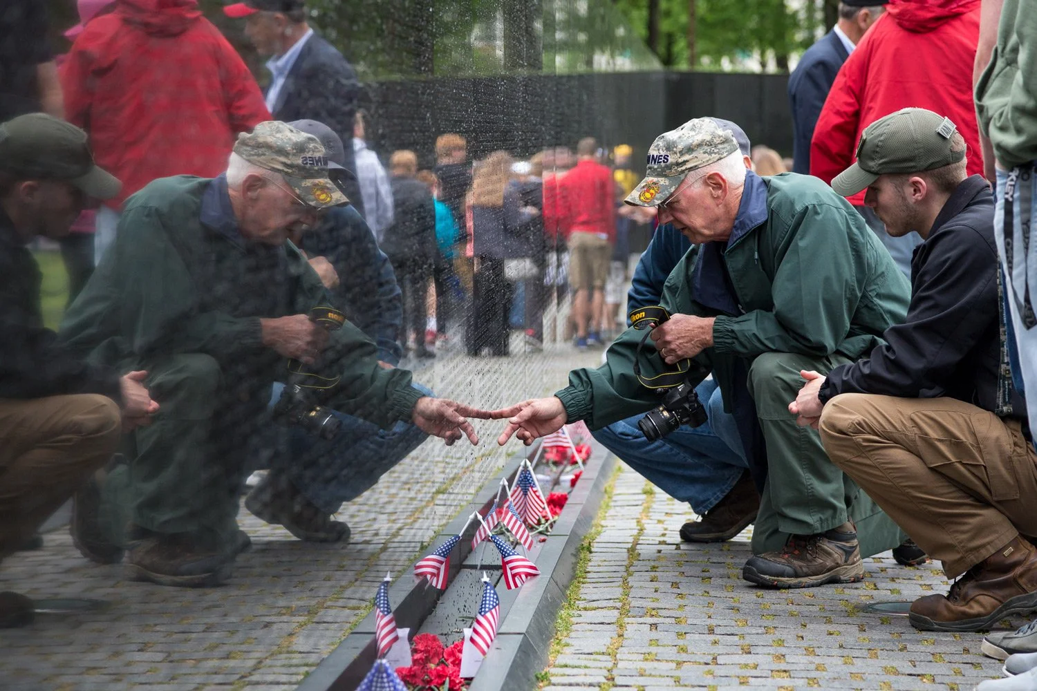 Veterans visit the Vietnam Memorial