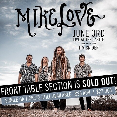 Tickets are selling fast for this run of show with Mike Love!  Stoked to be opening! Come see us in Bloomington, Omaha, Aurora, Nashville, and Indianapolis! @mikelovemusic 

#timsnidermusic #mikelovemusic