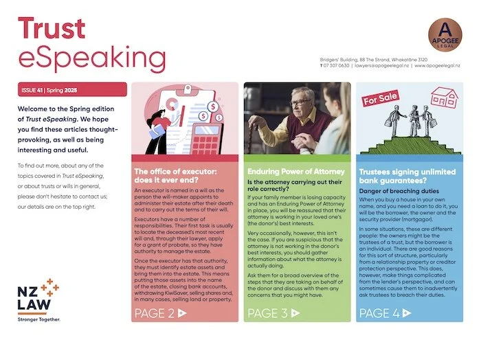 Cover of Trust eSpeaking newsletter