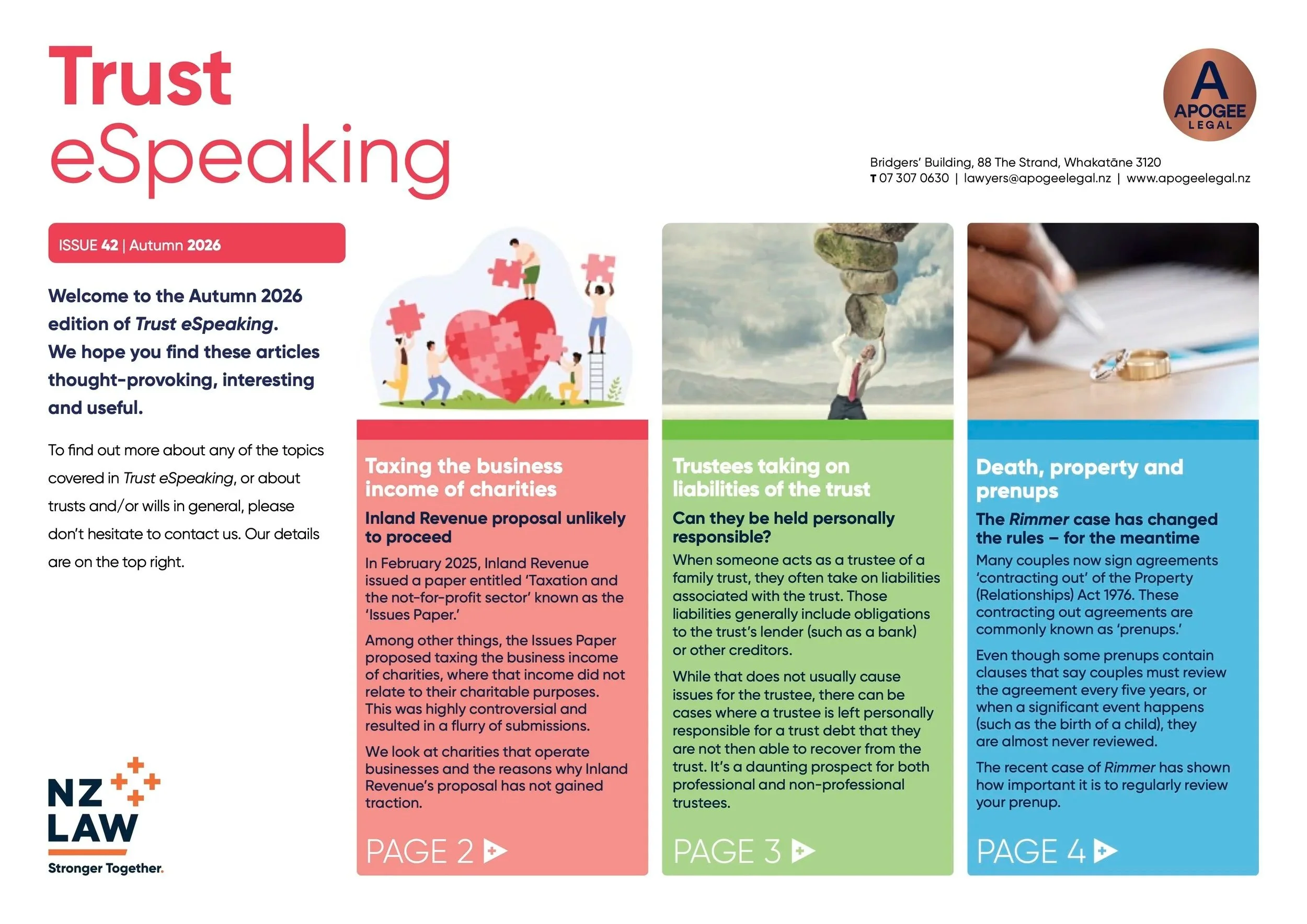 Cover of Trust eSpeaking newsletter