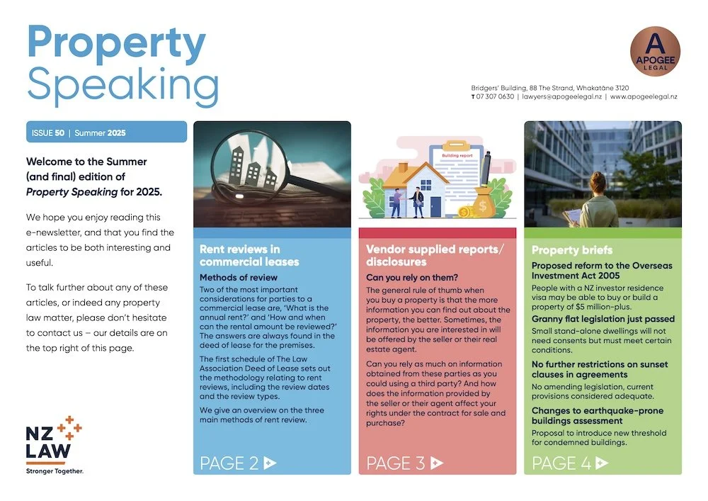 Cover of Porperty eSpeaking newsletter