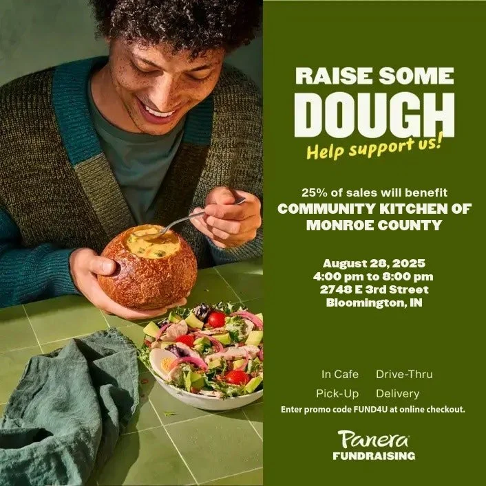 Join us at Panera on Thursday (28th), for a dine and donate event to support Community Kitchen.

#hungerendshere