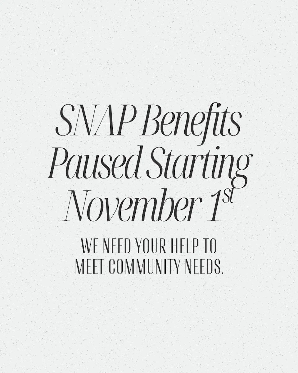 Due to the ongoing federal government shutdown, the U.S. Department of Agriculture (USDA) has confirmed that Supplemental Nutrition Assistance Program (SNAP), also known as food stamps, will not be issued beginning November 1st. 

Here in our communi