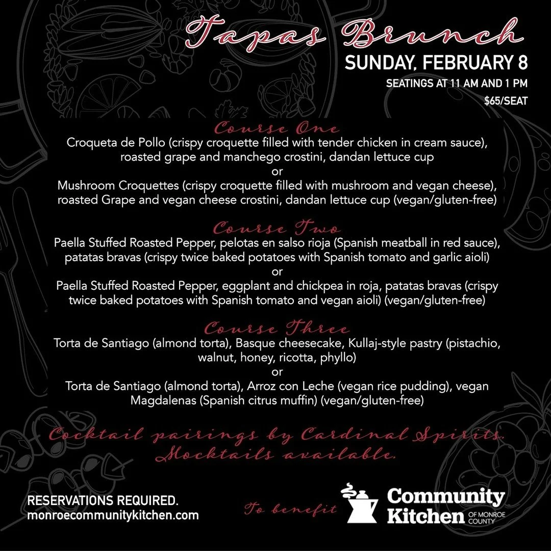 We have just 7 seats left for Tapas Brunch on Sunday! 

2 remain for the 11am seating and 5 for 1pm. Come, join us. 

#ckbrunchwithapurpose  #ckmealwithmeaning