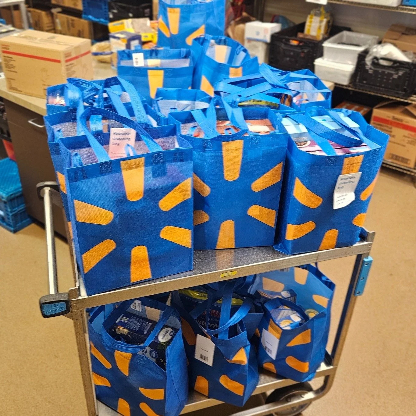 This donation of food from our Walmart wish list came about in an interesting way. We had been corresponding with an IU student in the last couple weeks about volunteering. He was trying to set up a shift for a group of students and, unfortunately fo