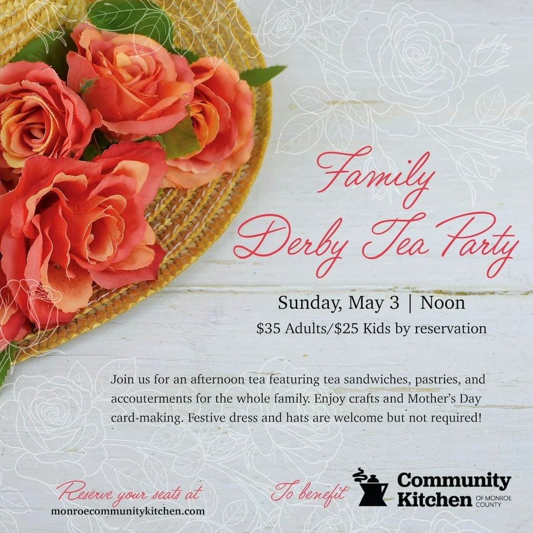 Last chance to get tickets for Sunday's Derby Family Tea Party!

Family Friendly Derby Tea Party - Sunday, May 3rd

Celebrate the arrival of spring with a touch of fun at our inaugural Derby Tea. Join us on Sunday, May 3rd at 12:00pm for an afternoon