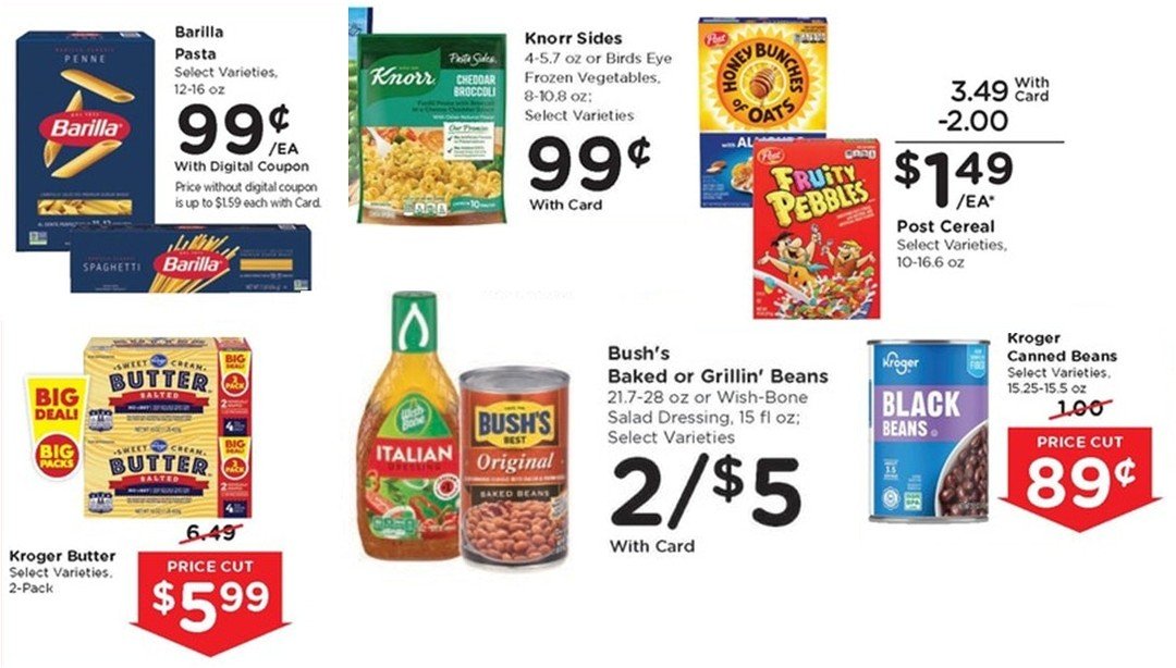 When you serve an average of over 900 meals/day across all programs, you need a lot of food! Here are some things on sale or on digital deal at Kroger this week (through next Tuesday) that are super helpful for our programs especially dinner meals an