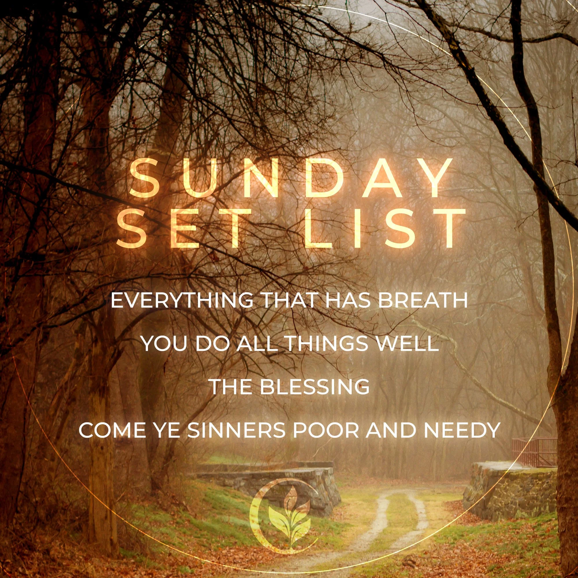 Here&rsquo;s the music set list for this Sunday &mdash; we can&rsquo;t wait to worship with you at 9 and 11 AM!