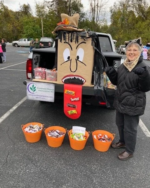 Serve at Trunk or Treat! Decorate your trunk and bring candy to pass out at either North Jefferson Elementary 10/23 5-7PM or Shepherdstown Fire Hall 10/31 5-7PM. 

Sign up at https://covenant-group.churchcenter.com/registrations/events/3179580