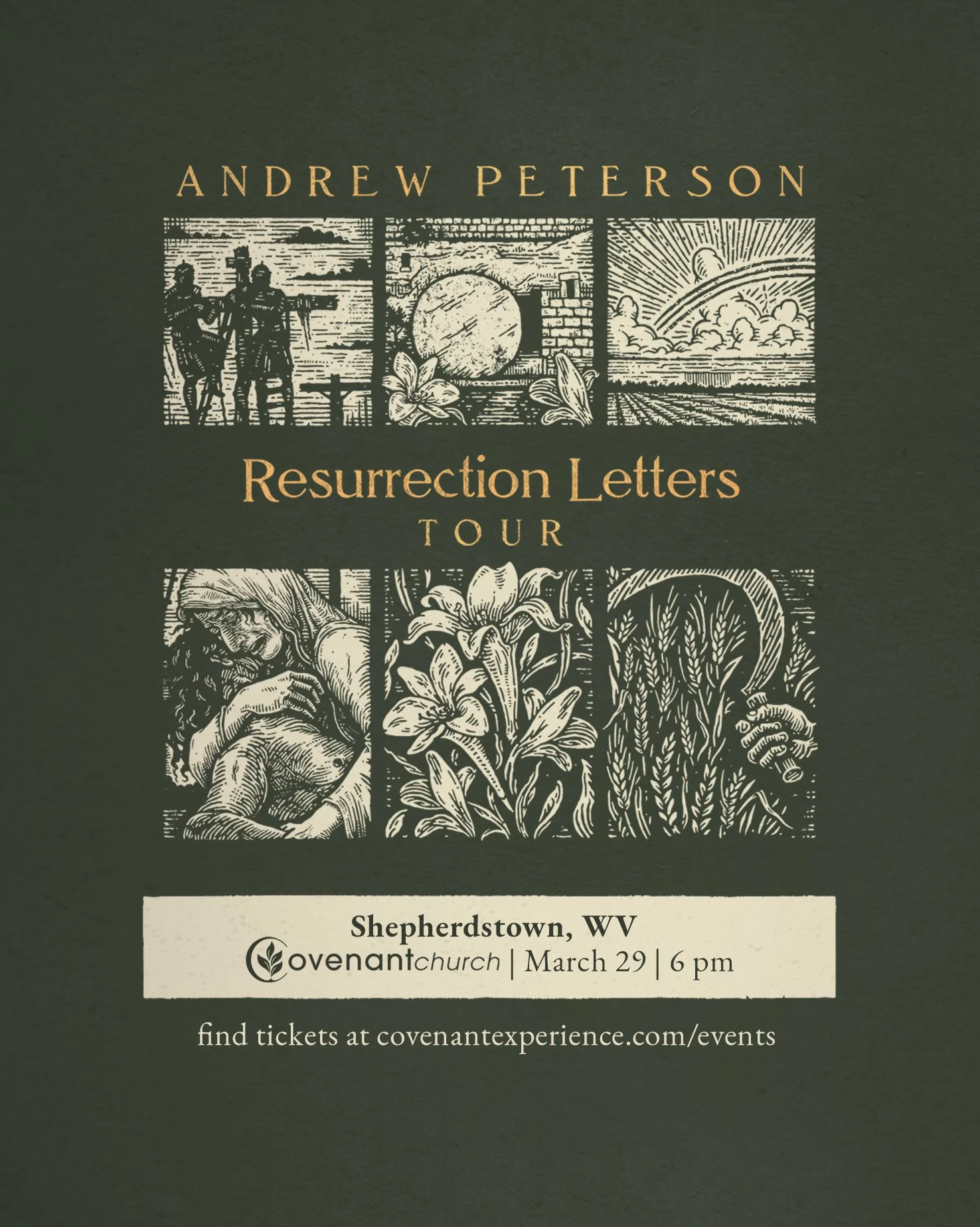 Join us as we celebrate our 40th anniversary on March 29 at 6 PM with Andrew Peterson&rsquo;s Resurrection Letters Tour! This will be a powerful evening of worship and praise as we look ahead to Passion Week and Easter Sunday.

Find tickets at https: