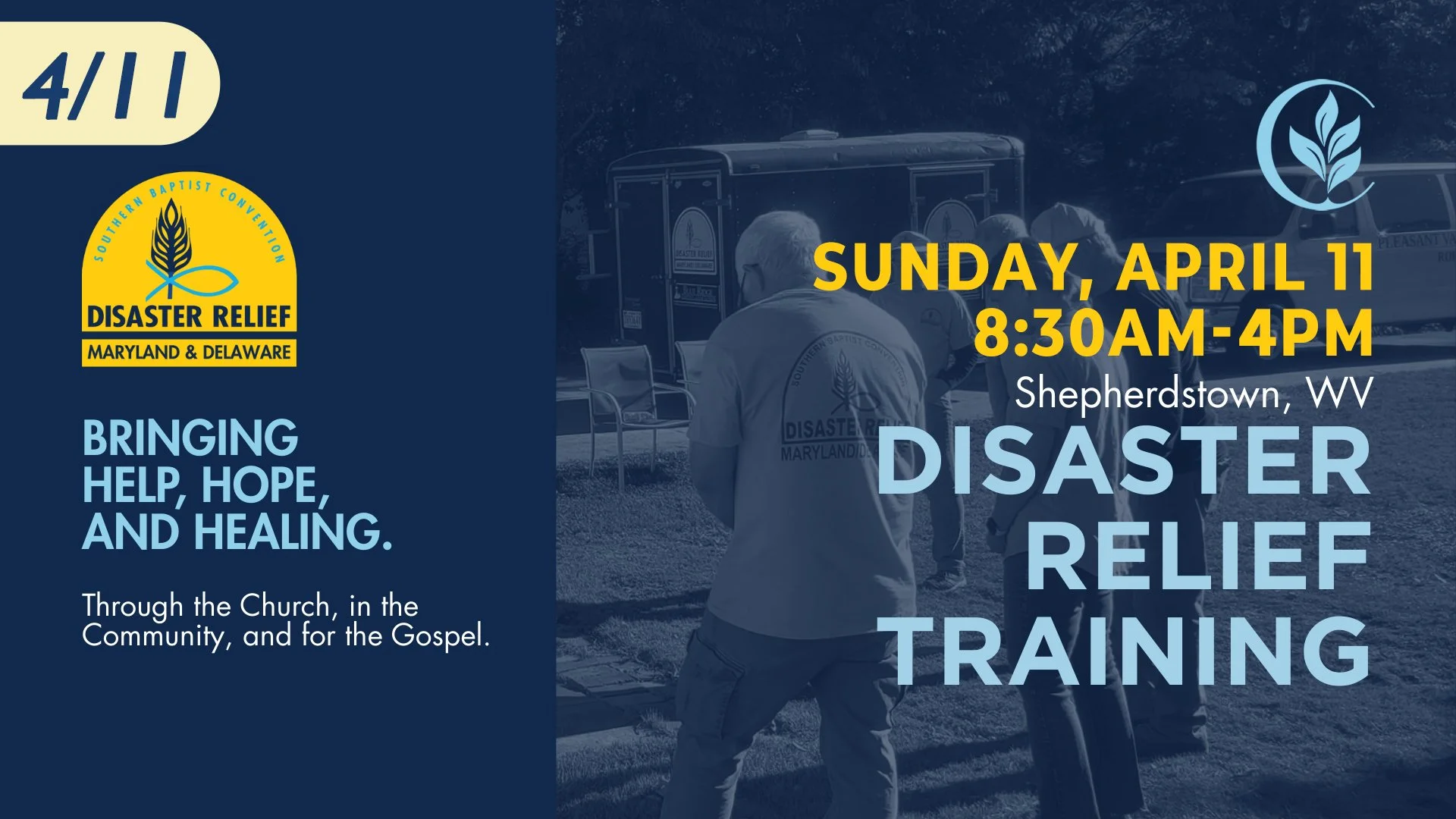 Disaster Relief Training will be held at Covenant on Sunday, April 11, 8:30am-4pm. 

This training is part of the ongoing effort to recruit new volunteers, expand regionally, and continue growing BCM/D Disaster Relief. We desire to add new volunteers