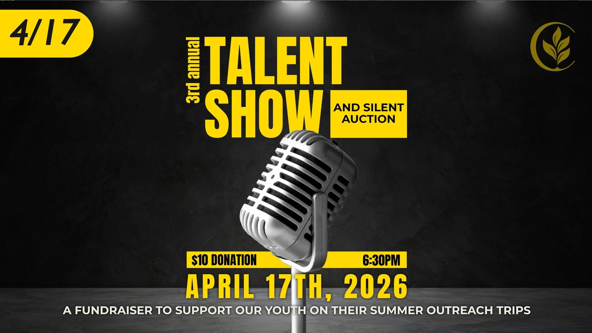 Covenant Youth is hosting their 3rd Annual Talent Show and Silent Auction on Friday, April 17th at 6:30 PM! This fun-filled evening will feature a variety of talents while raising support for our students&rsquo; summer outreach trips. 

Guests can al