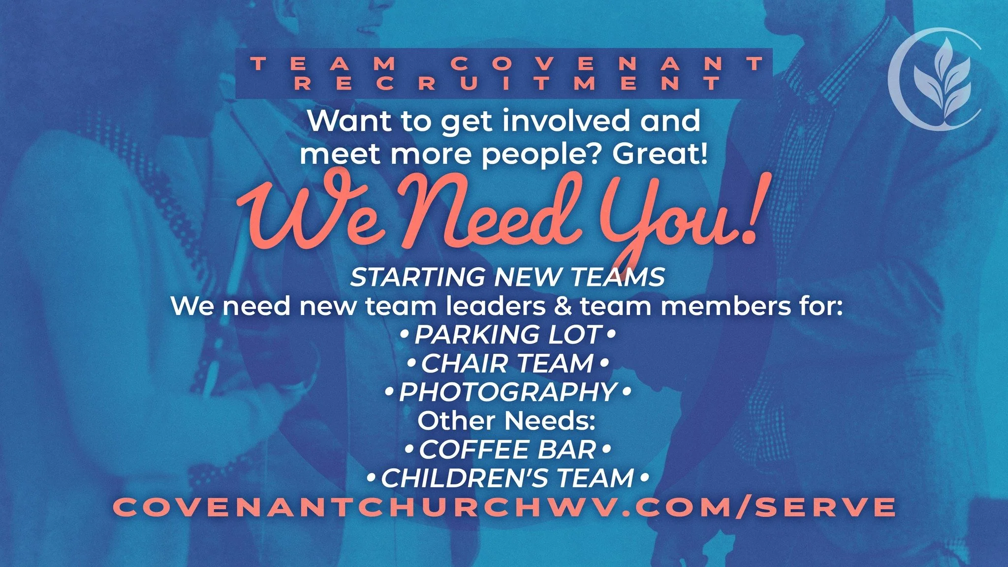 Looking for a place to belong and make a difference?

Team Covenant is a great way to meet new people, build meaningful connections, and use your gifts to serve others.

There's a place for you&mdash;we'd love to help you find it.

Join Team Covenant