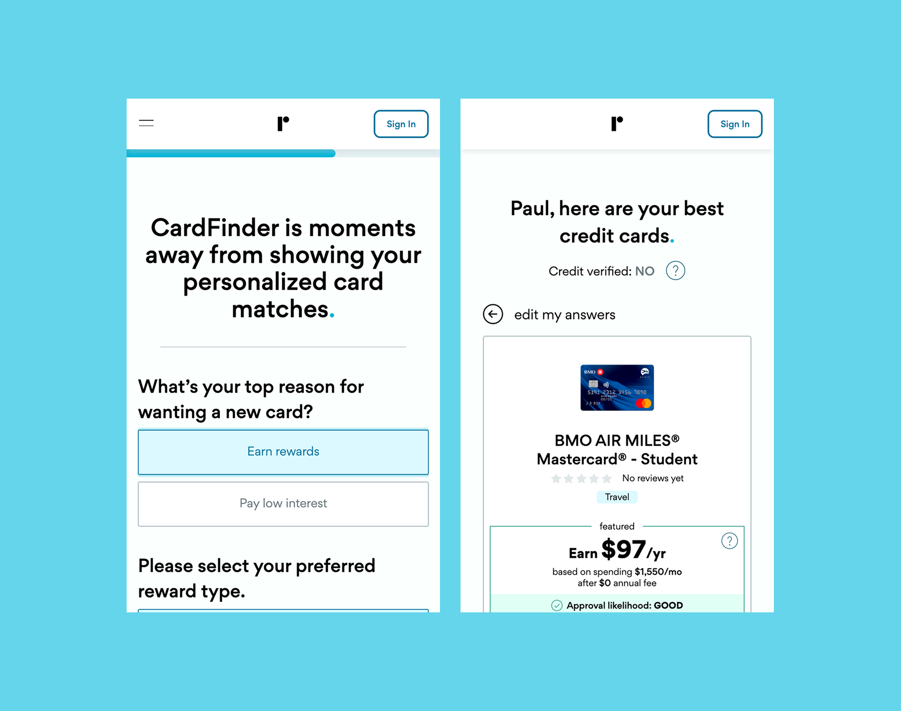 Credit Cards Recommendations