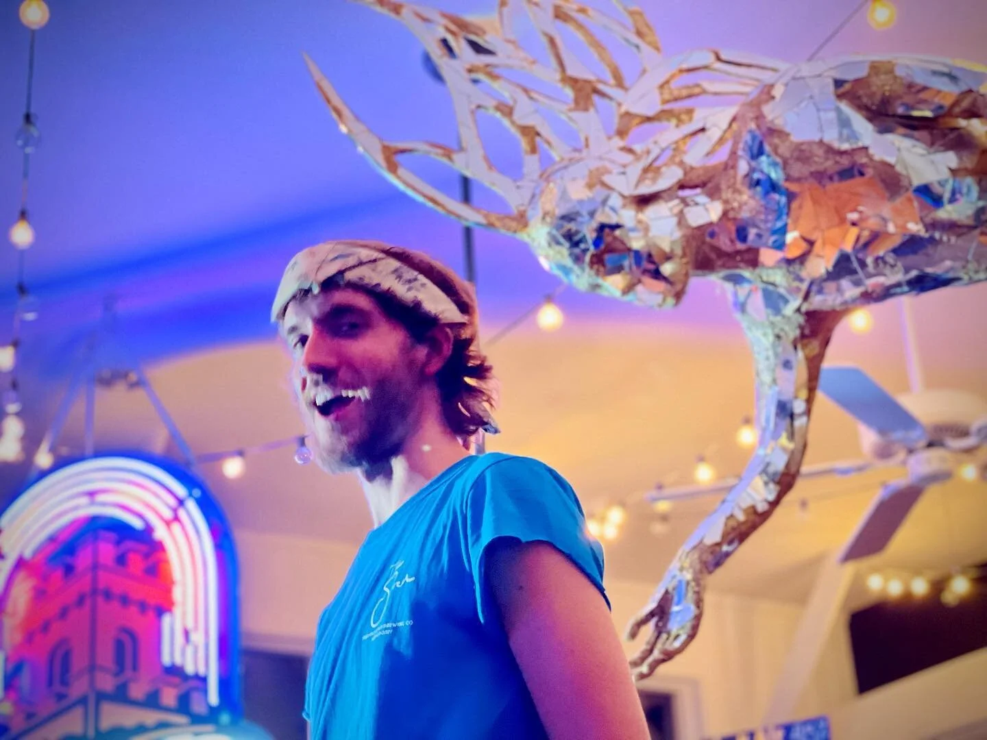 So proud of our first artist resident who stayed on to be a full time resident. He's now installing incredible pieces of his work at places around town including @ptownbrewingco and @stowawaysociety 

We love this guy.