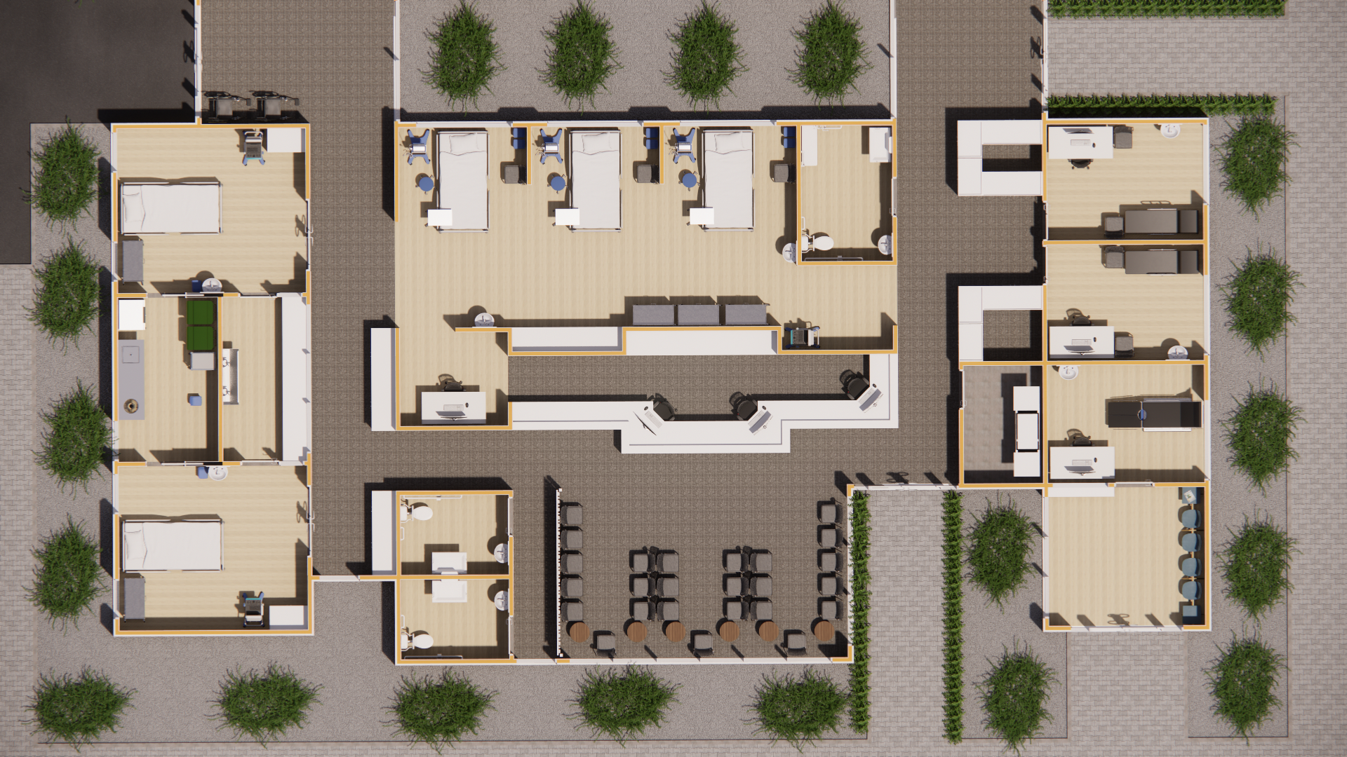 Part Plan - Waiting Room - Treatment Rooms - Emergency Rooms