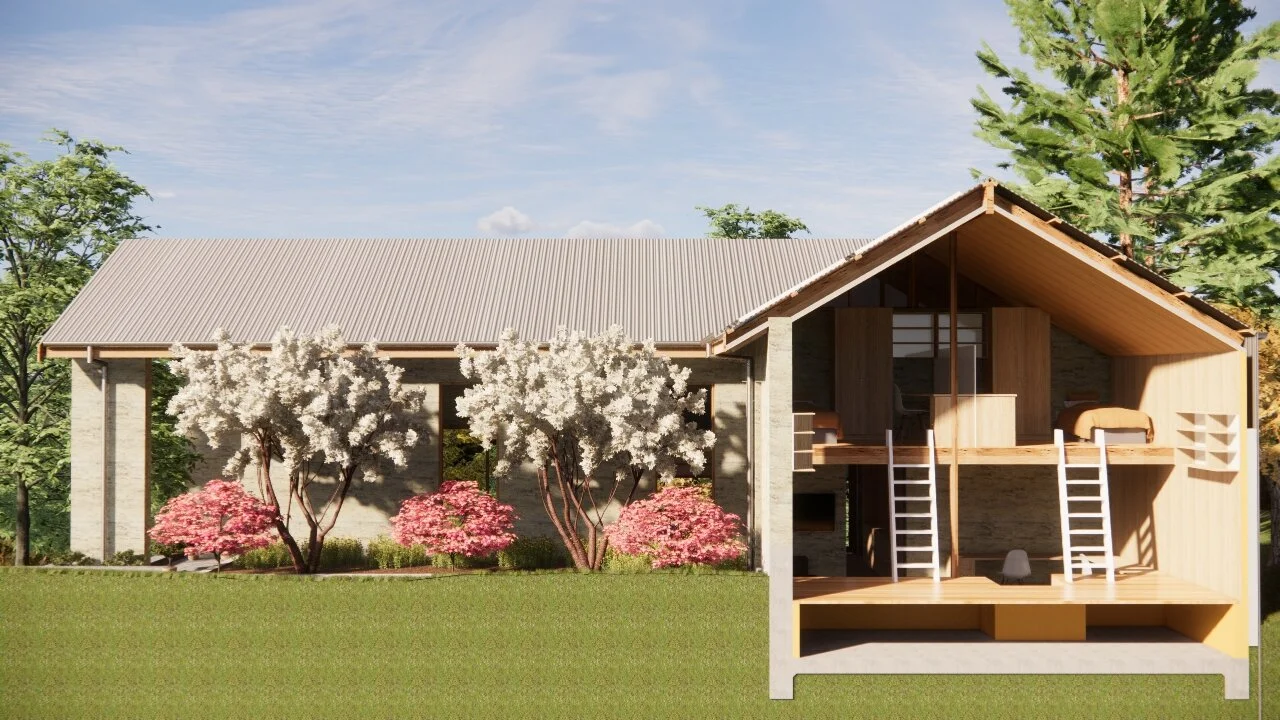 Cross Section showing the Kids Rooms