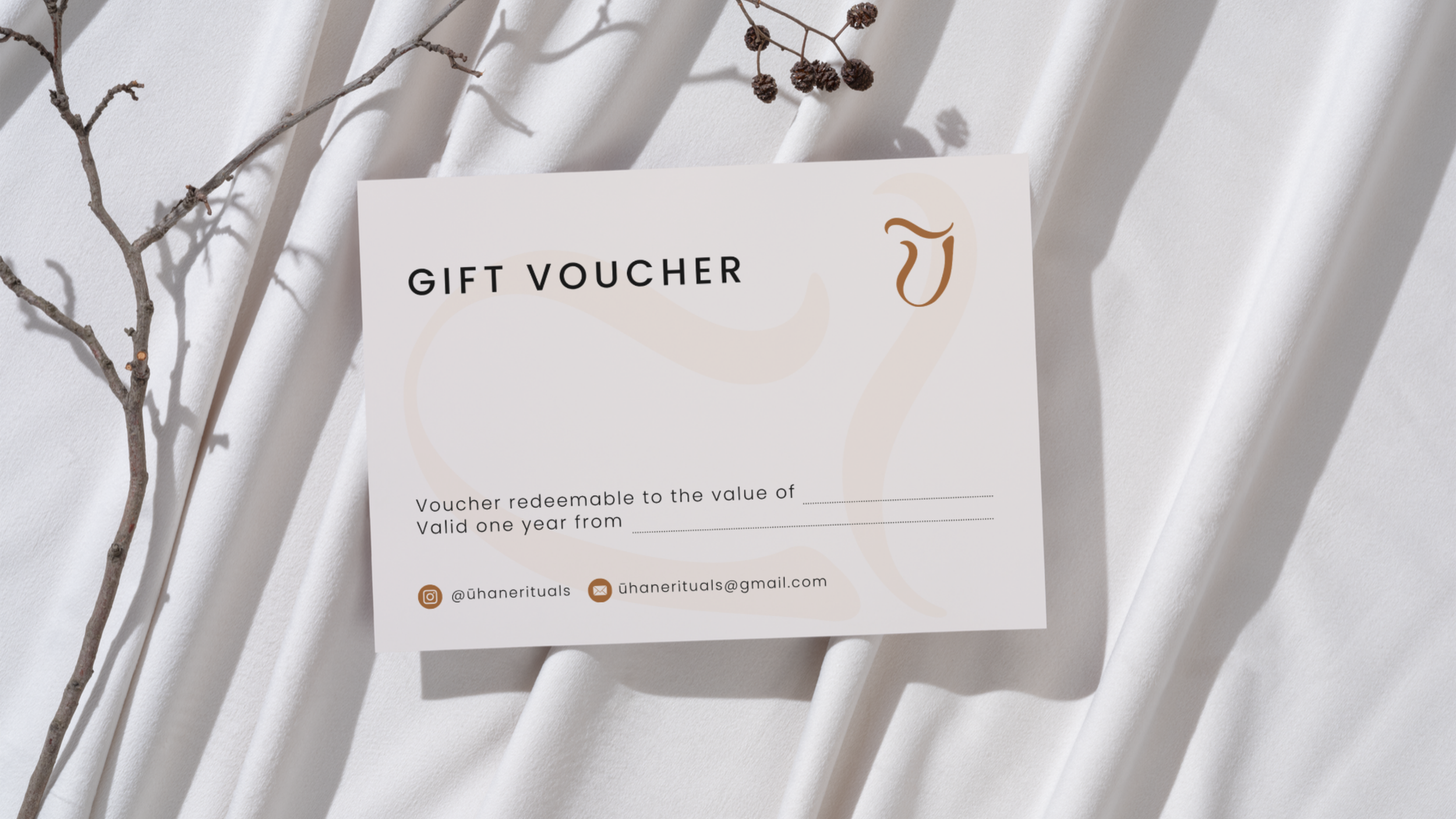Gift voucher design for wellness brand