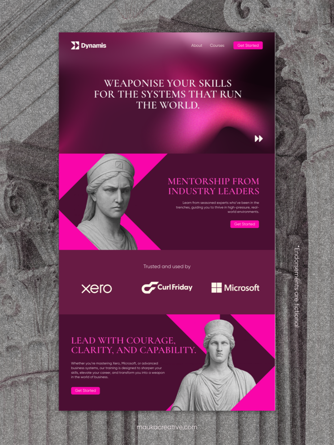 Website Design Package mockup for Dynamis  by Mauka Creative