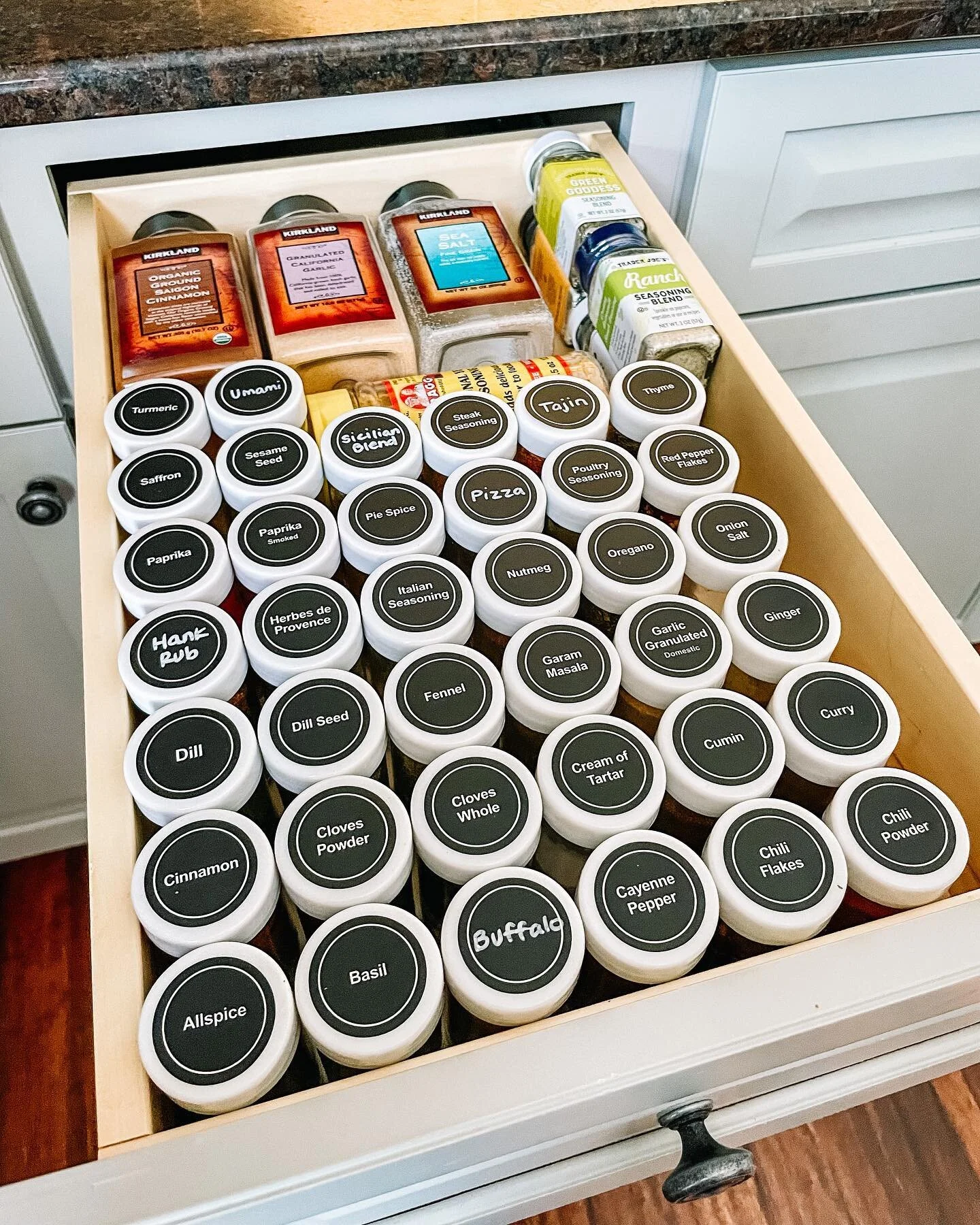 I&rsquo;m in love with a spice drawer ✨ Check my stories for what my client&rsquo;s spice setup looked like before I transformed it!&bull;
#Spices #SpiceDrawer #SpiceOrganization #Organize #Organization #GetOrganized #ProfessionalOrganizer